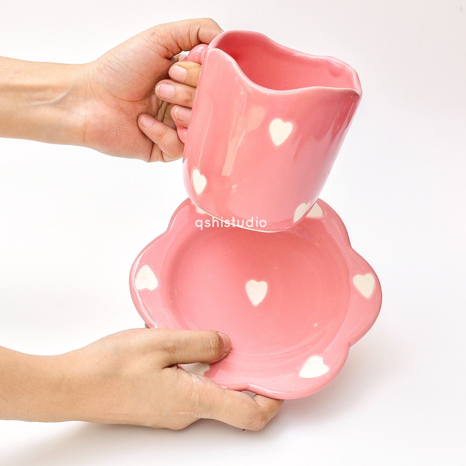Pink Love Tea Cup & Coaster Set