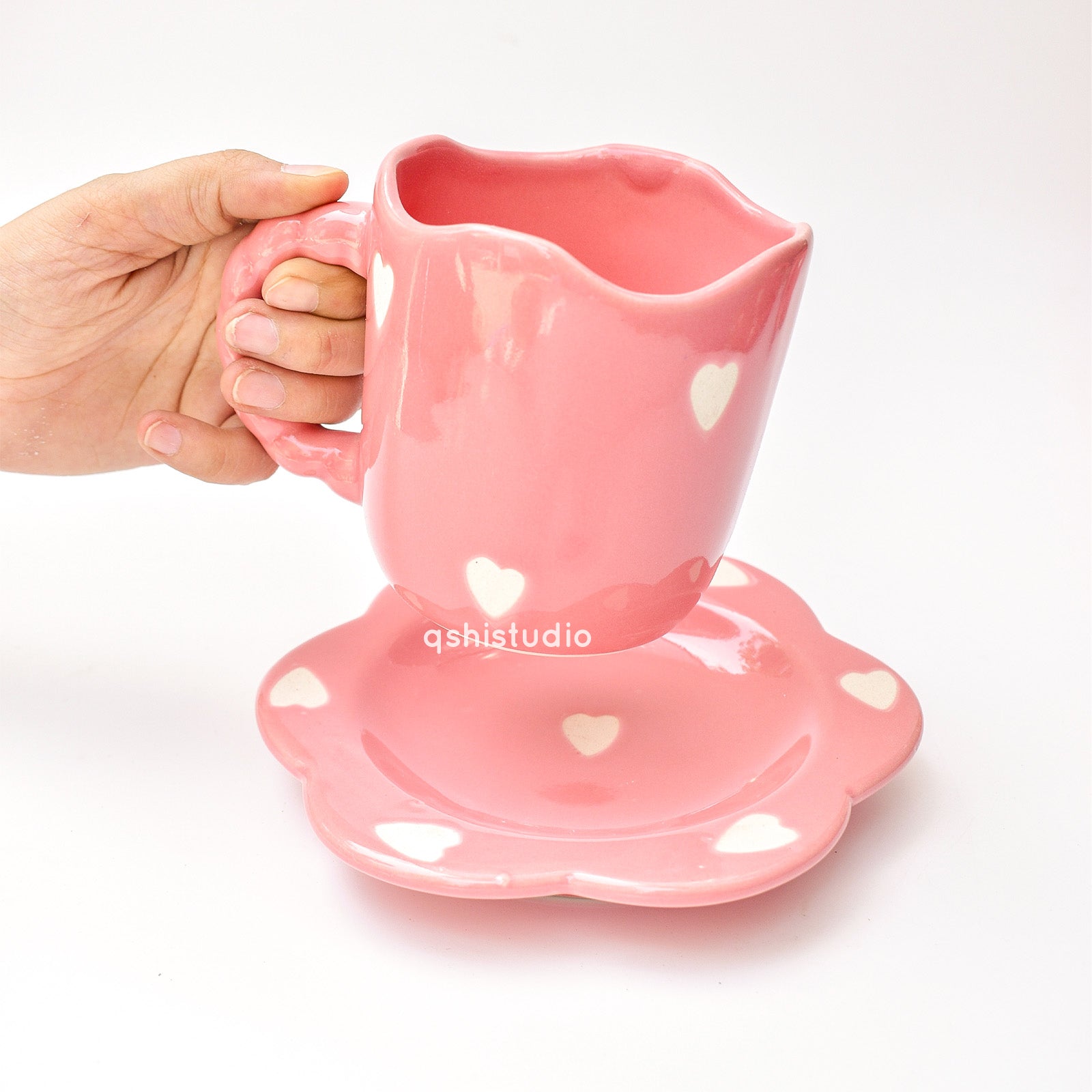 Pink Love Tea Cup & Coaster Set