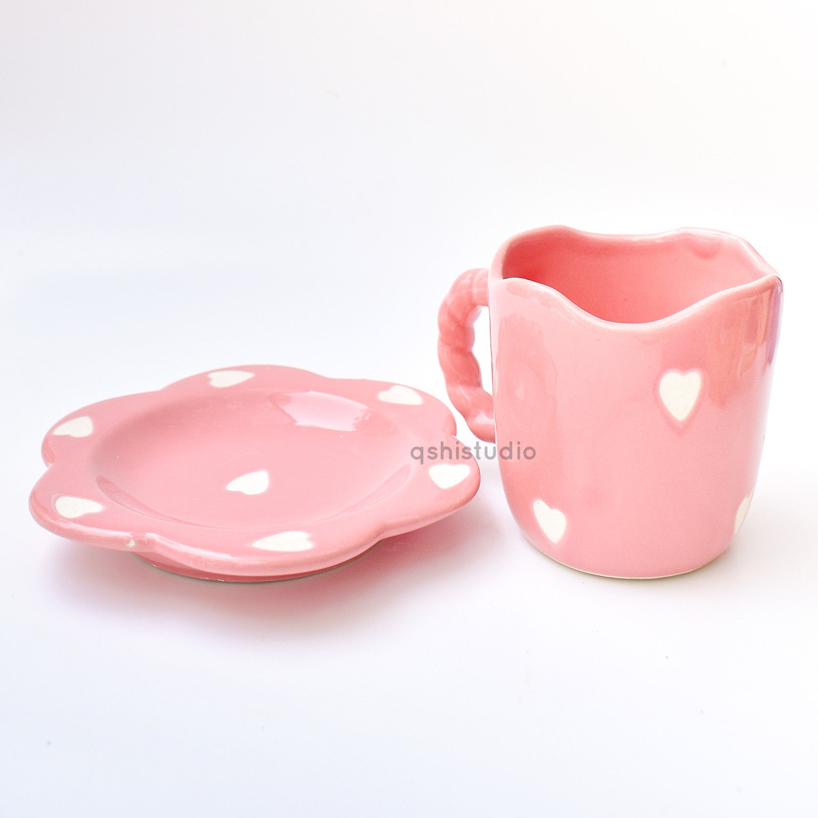 Pink Love Tea Cup & Coaster Set