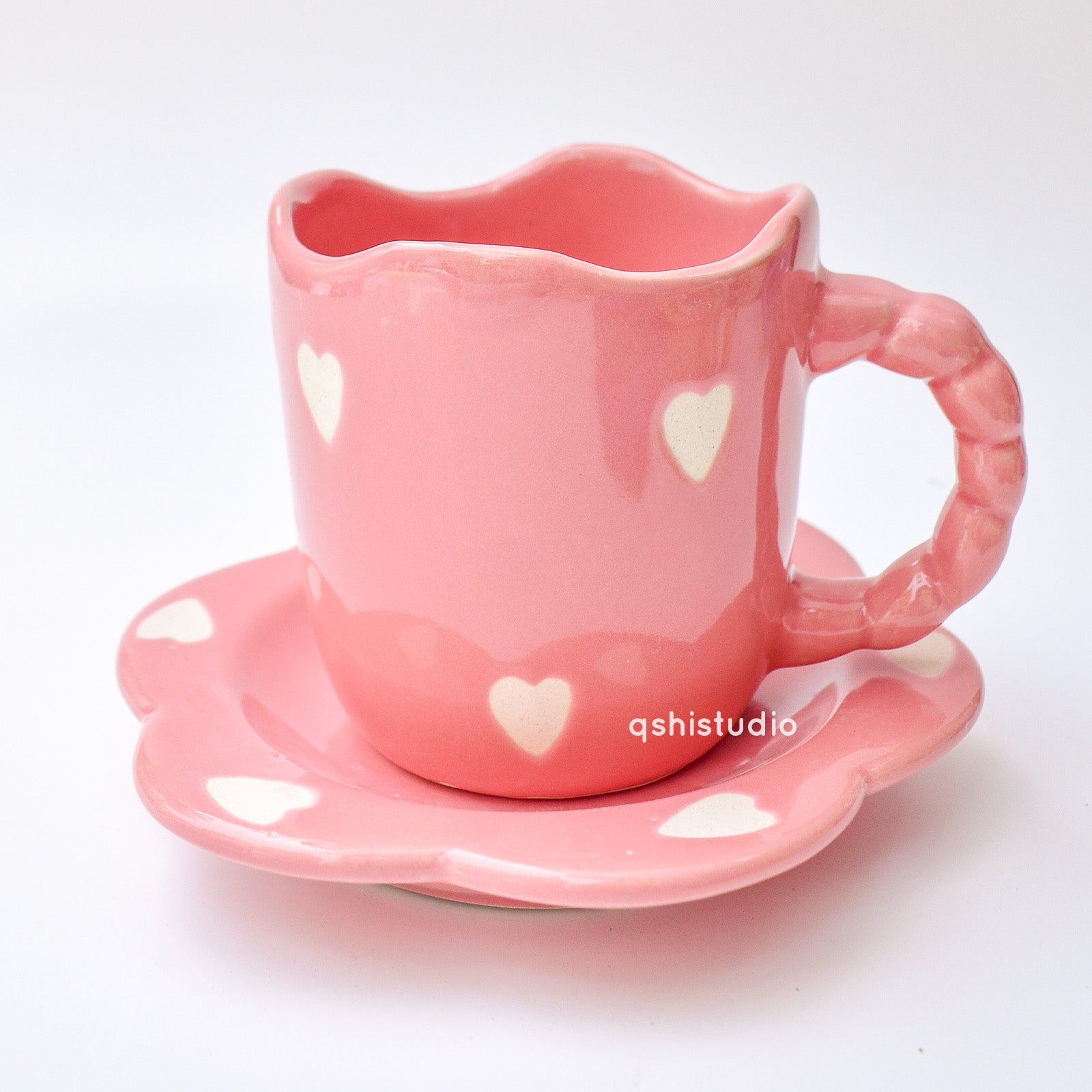 Pink Love Tea Cup & Coaster Set