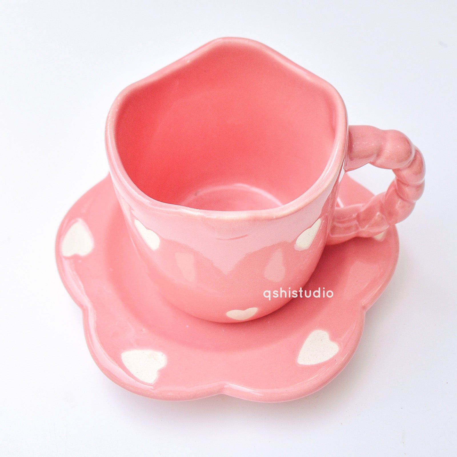 Pink Love Tea Cup & Coaster Set