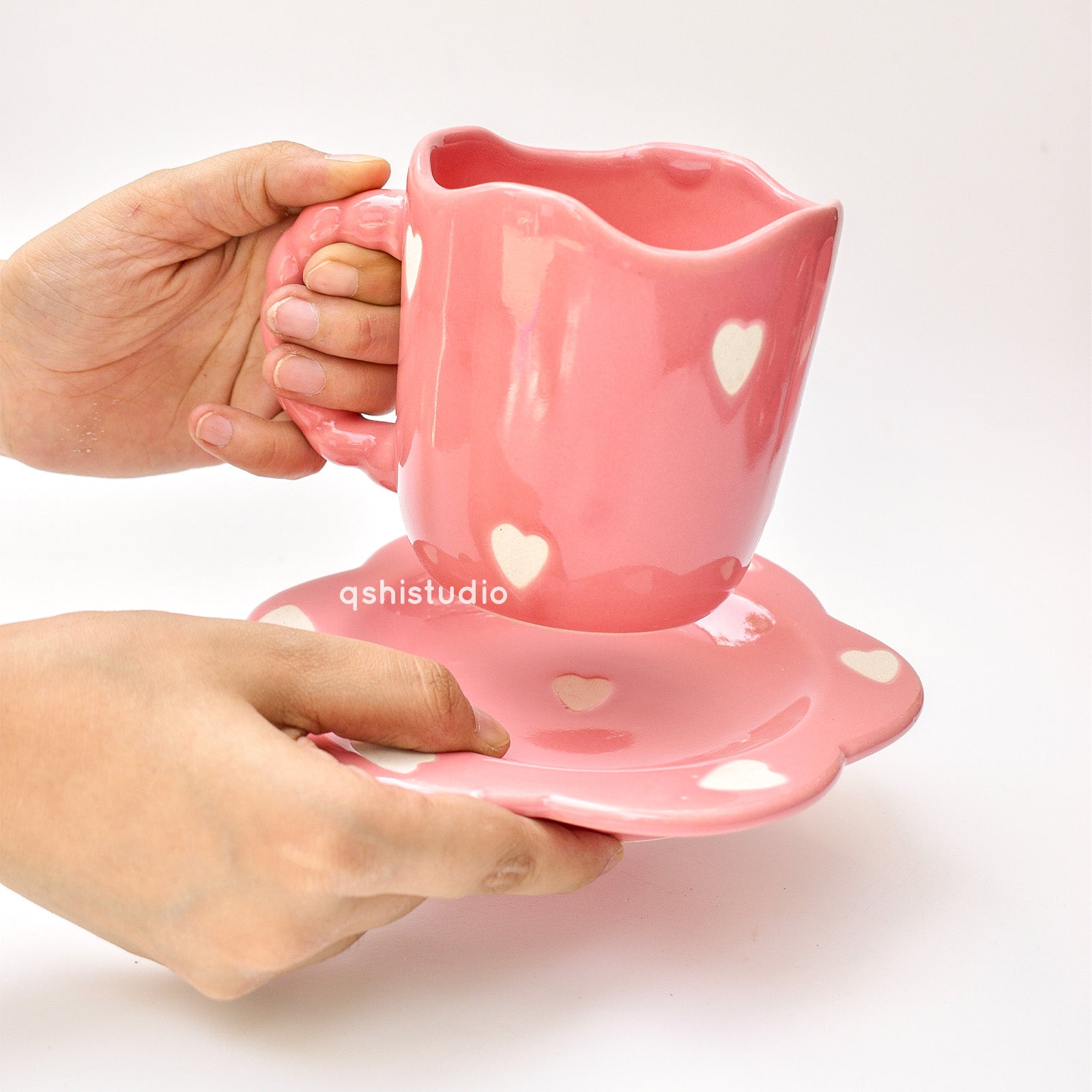 Pink Love Tea Cup & Coaster Set