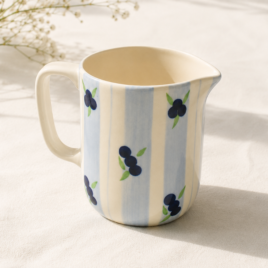 Ceramic Jug - Blueberry stripe