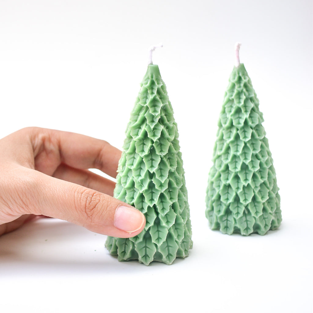 Christmas Candle -  Winter Pine Tree ( Set of 2)