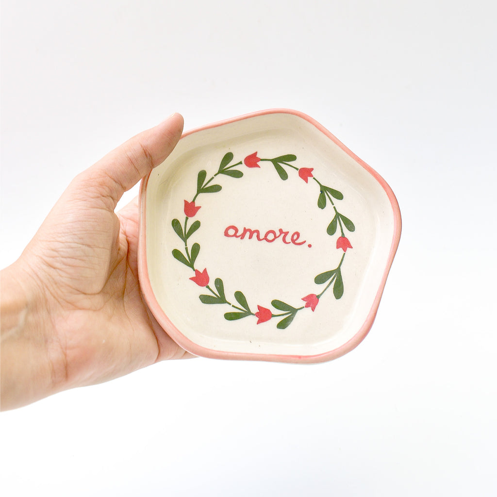 Ceramic Coaster/Trinket Tray - Amore
