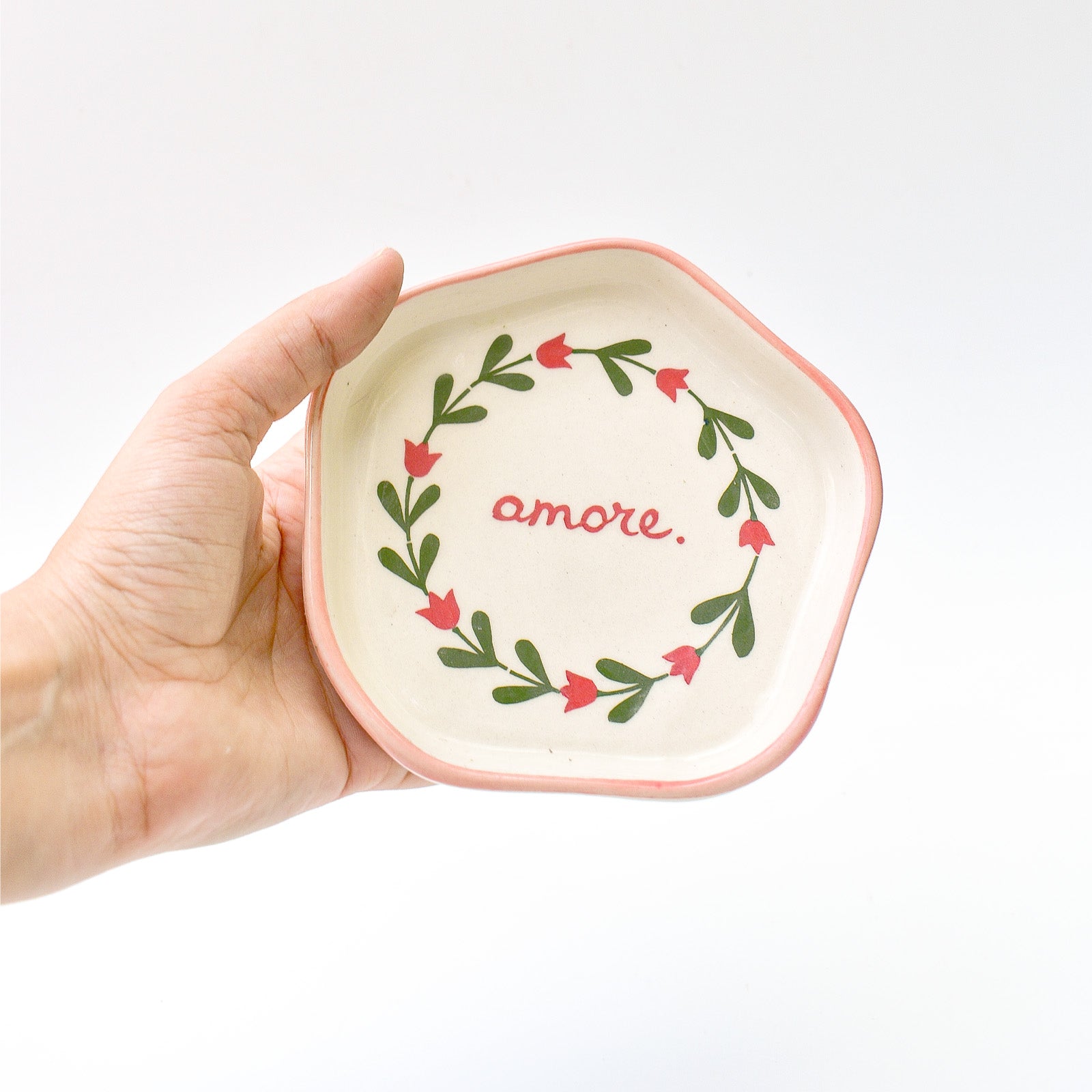 Ceramic Coaster/Trinket Tray - Amore