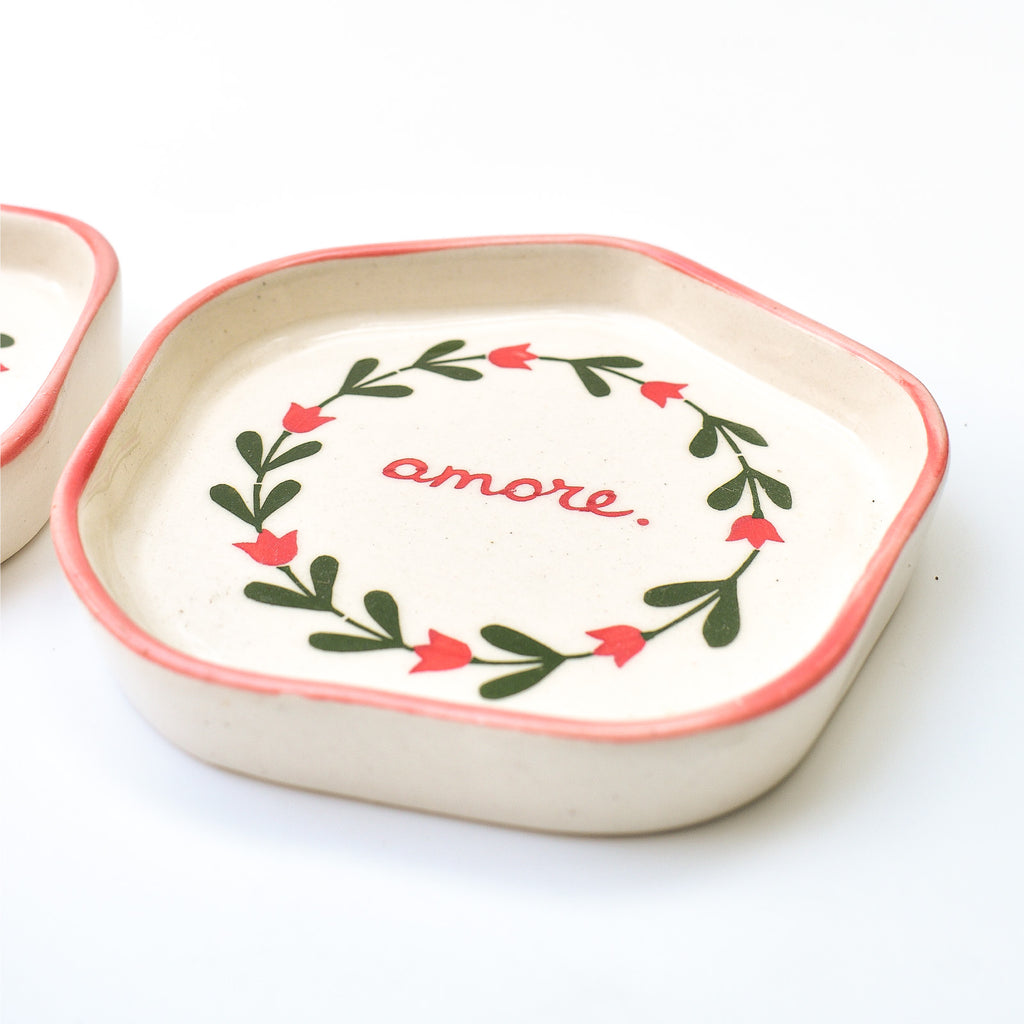 Ceramic Coaster/Trinket Tray - Amore