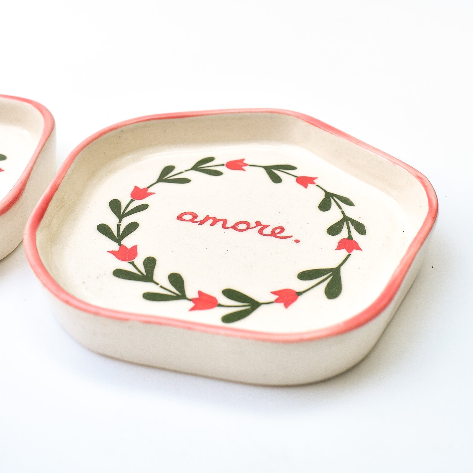 Ceramic Coaster/Trinket Tray - Amore