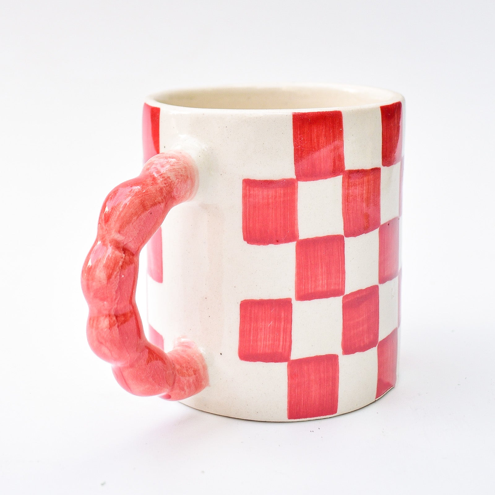 Ceramic Coffee mug - Checked ( Red )