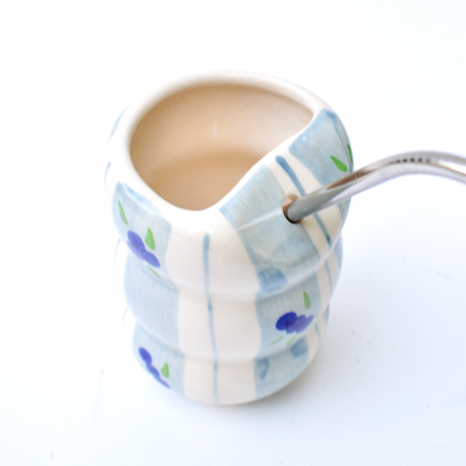 Ceramic Tumbler With Straw - Blueberry