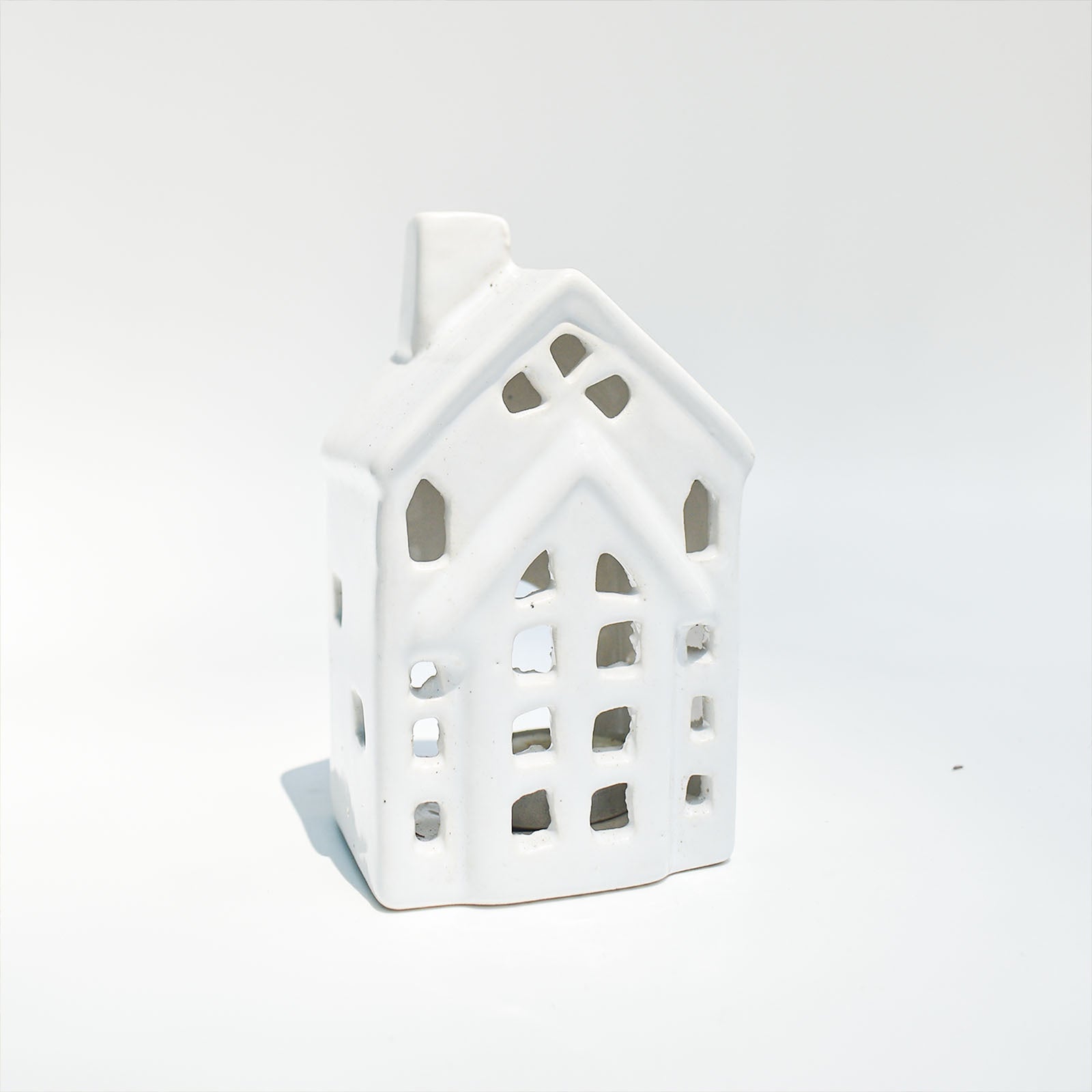 Ceramic Tealight\Dhoop Light Decor  - White House Miniature