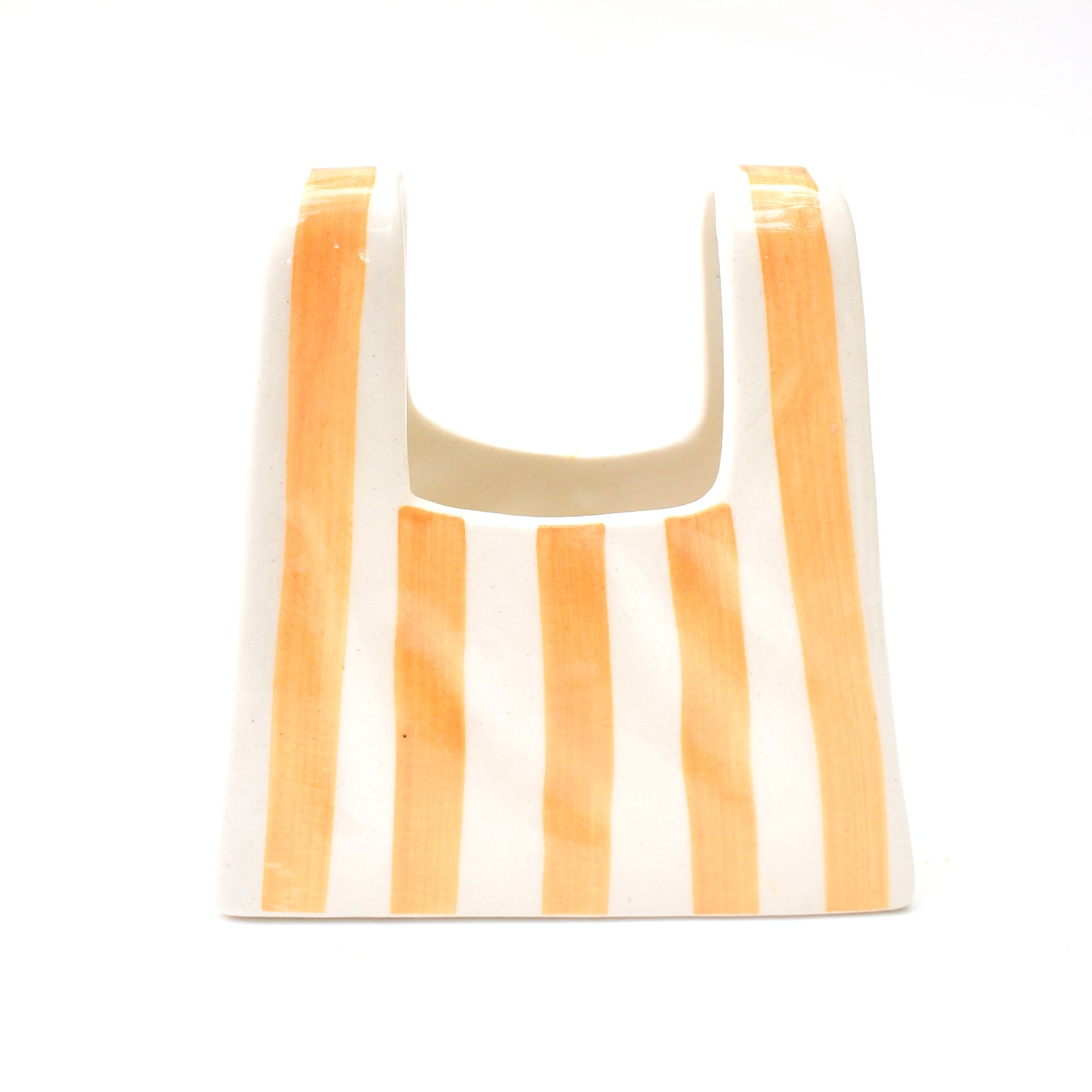Small Bag Ceramic Vase - Yellow Stripe