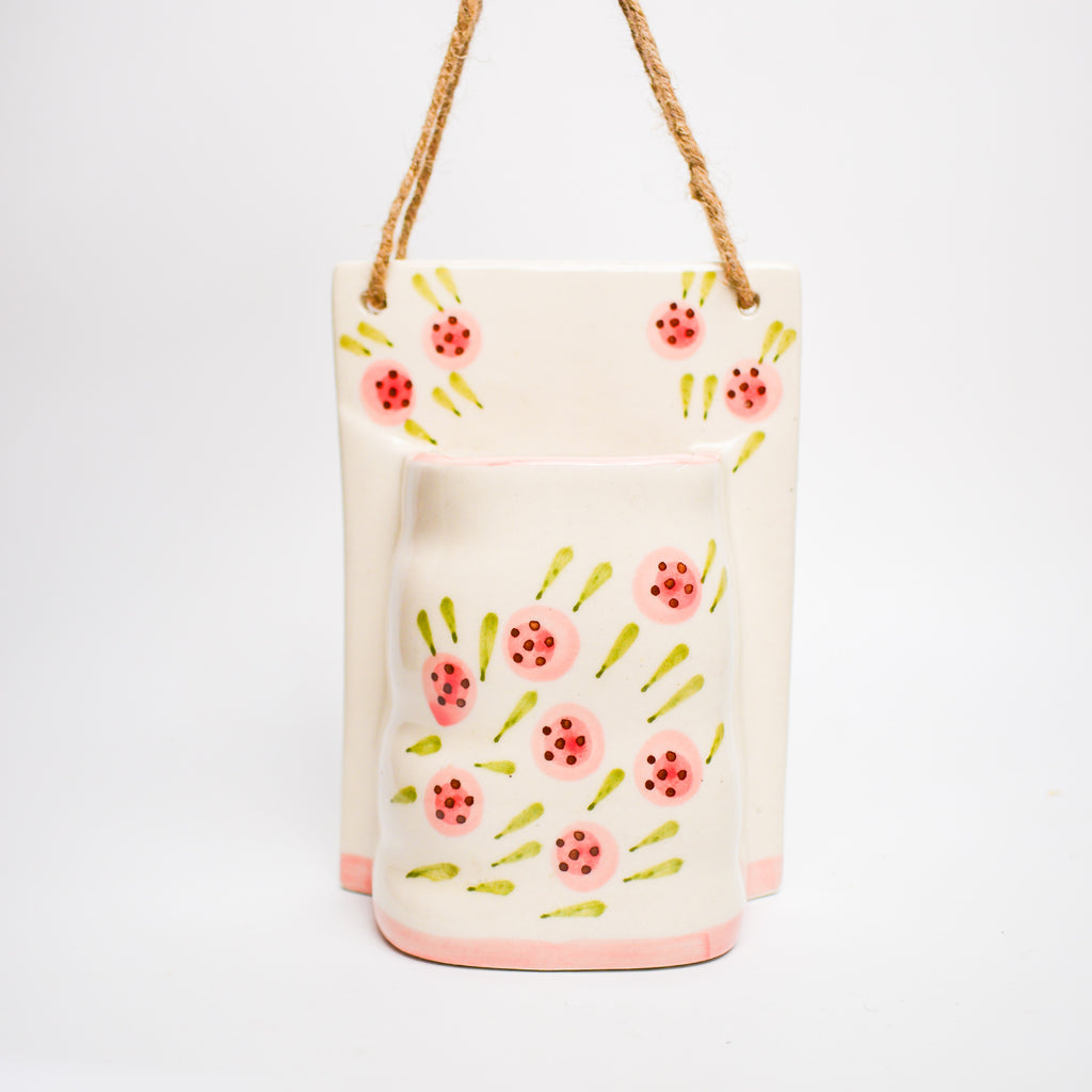 Ceramic Wall Planter - Round Roses