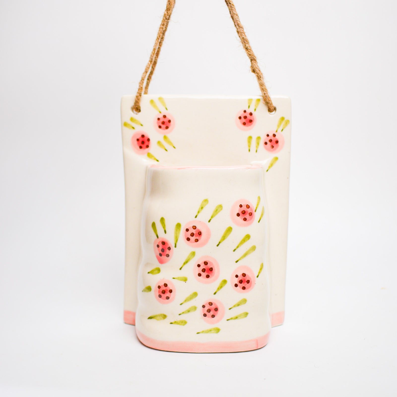 Ceramic Wall Planter - Round Roses