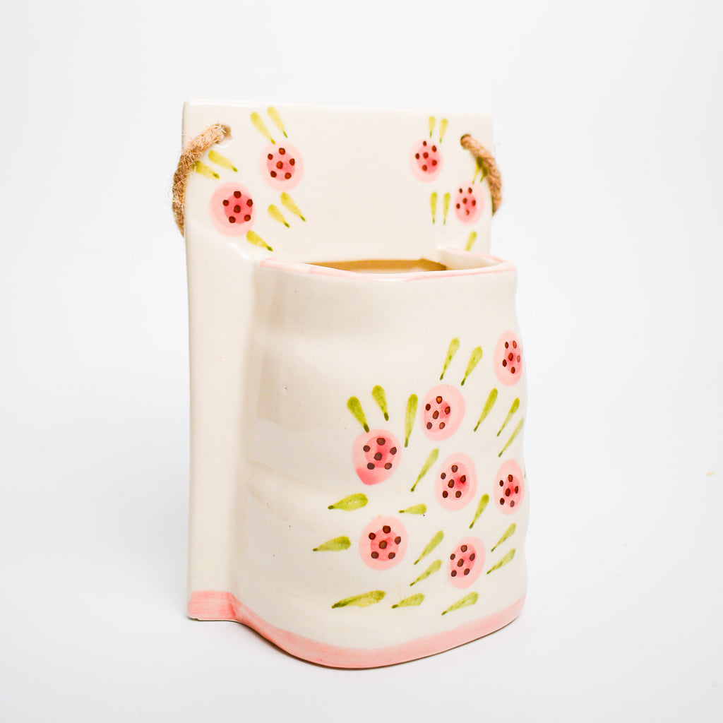 Ceramic Wall Planter - Round Roses