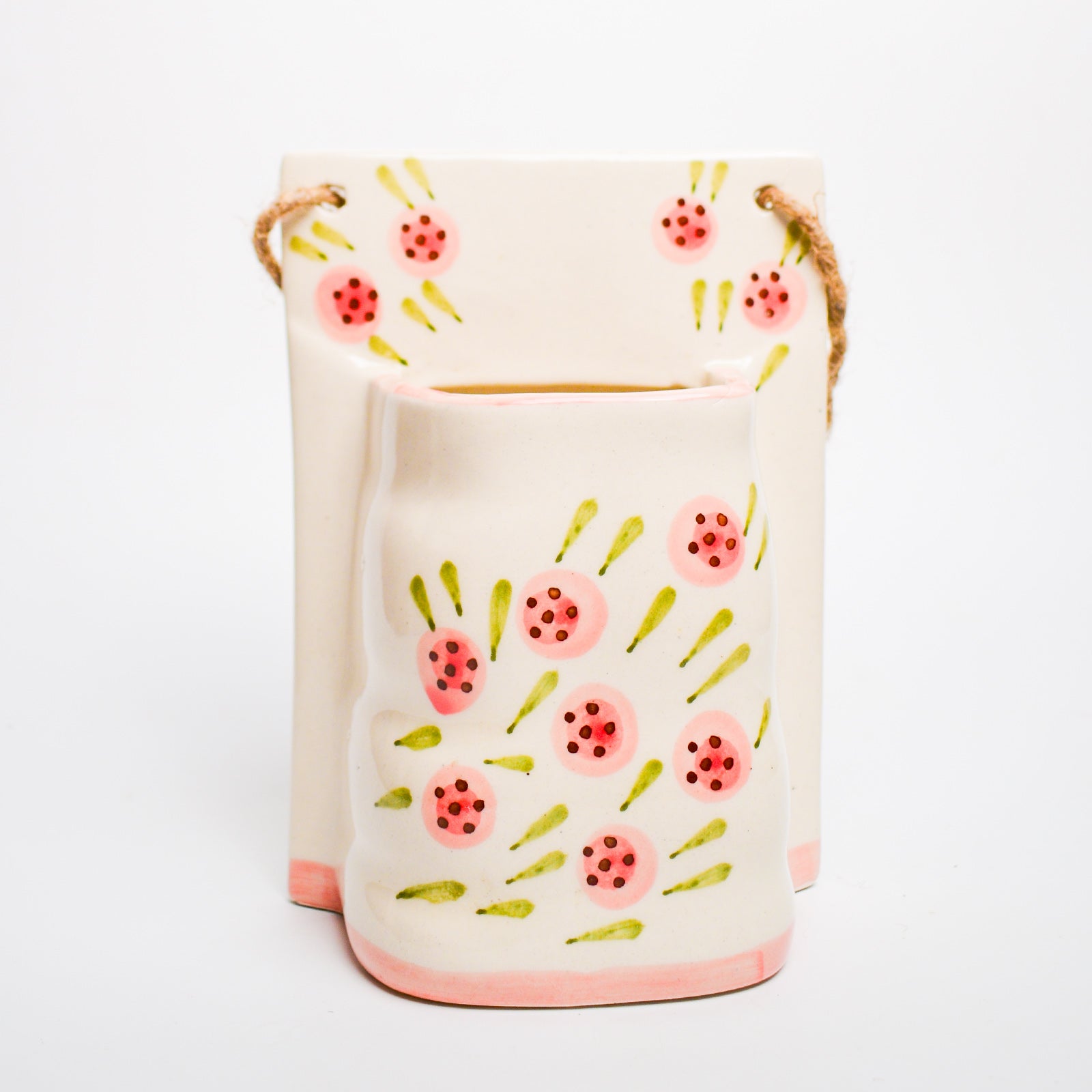 Ceramic Wall Planter - Round Roses