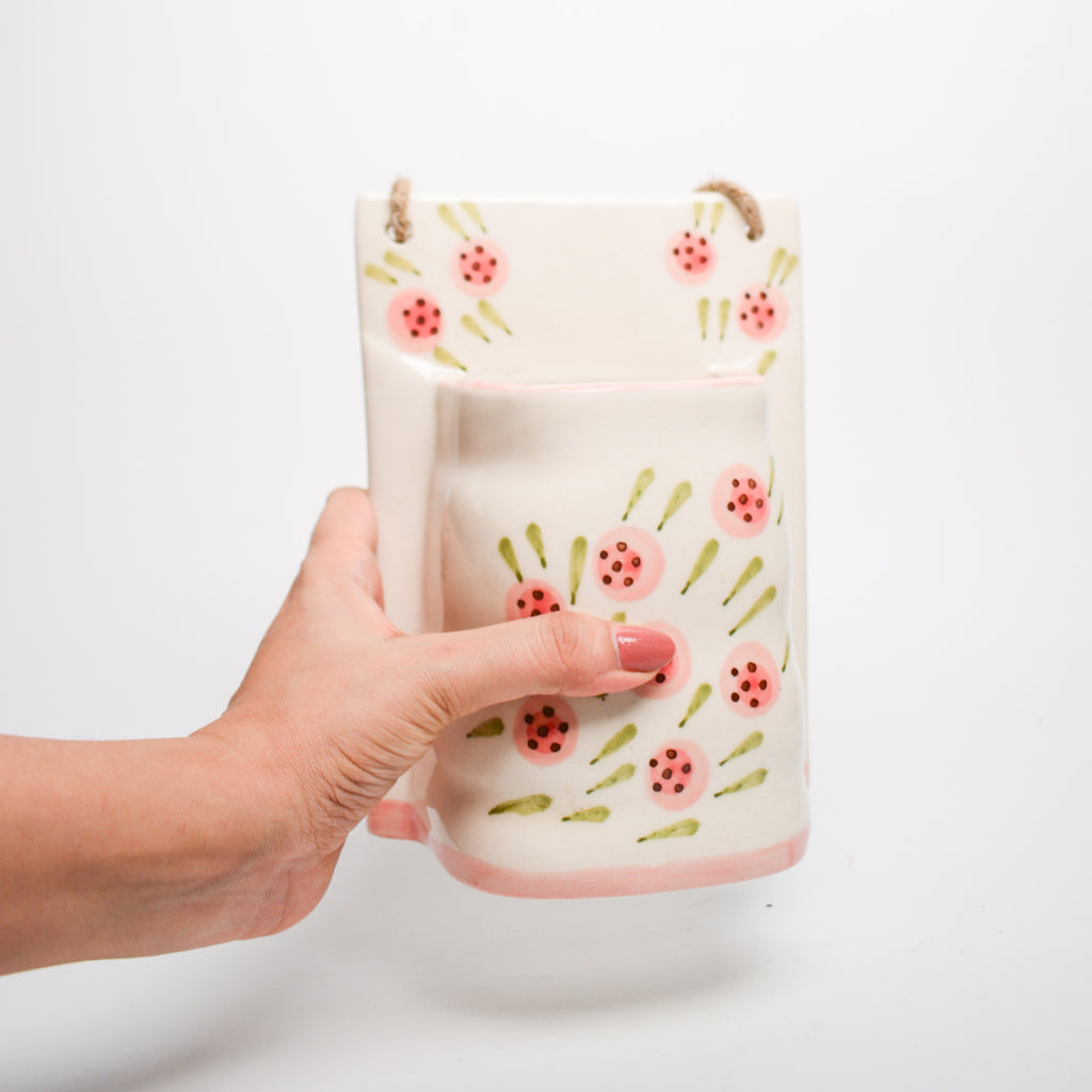 Ceramic Wall Planter - Round Roses