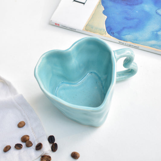 Cute Coffee Mug - Blue Heart