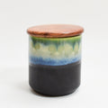 Ceramic Jar With Wooden Lid - Mint Black