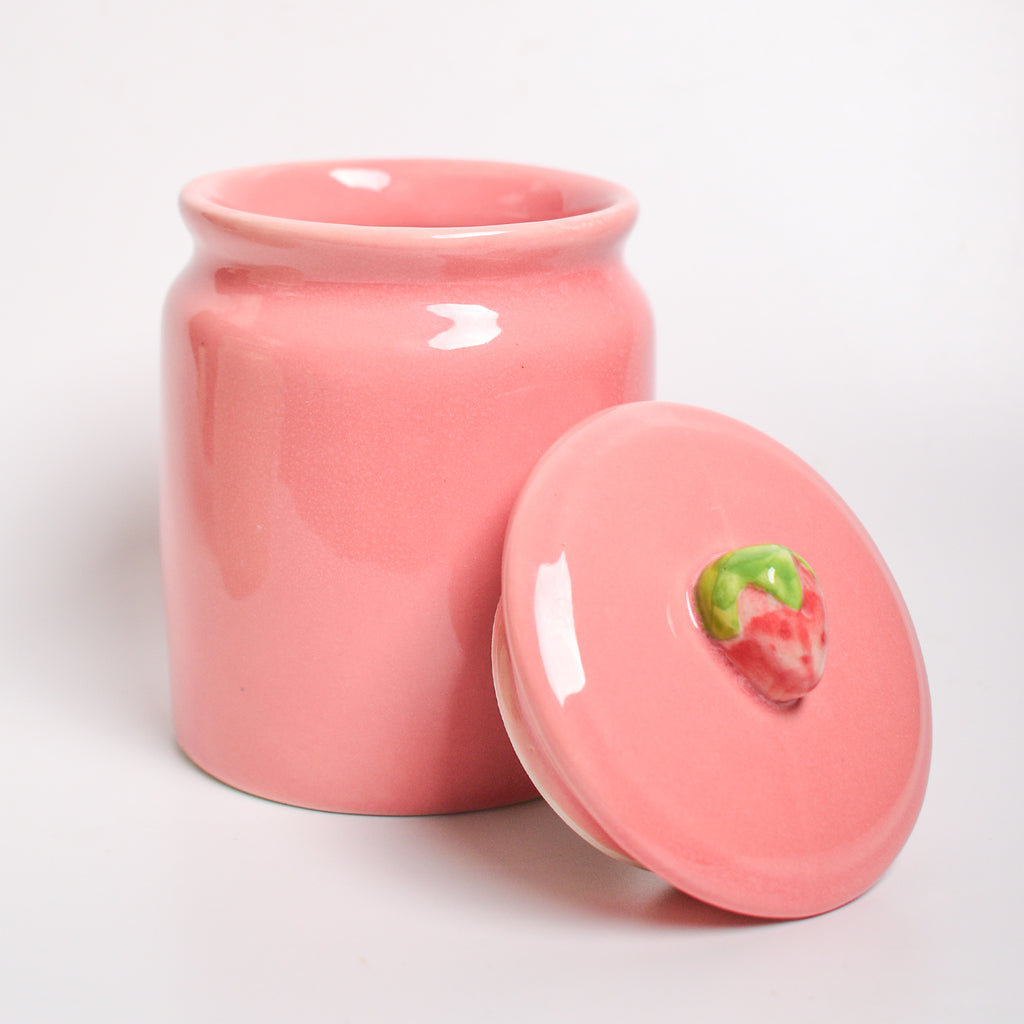 Ceramic Jar - Pink Strawberry