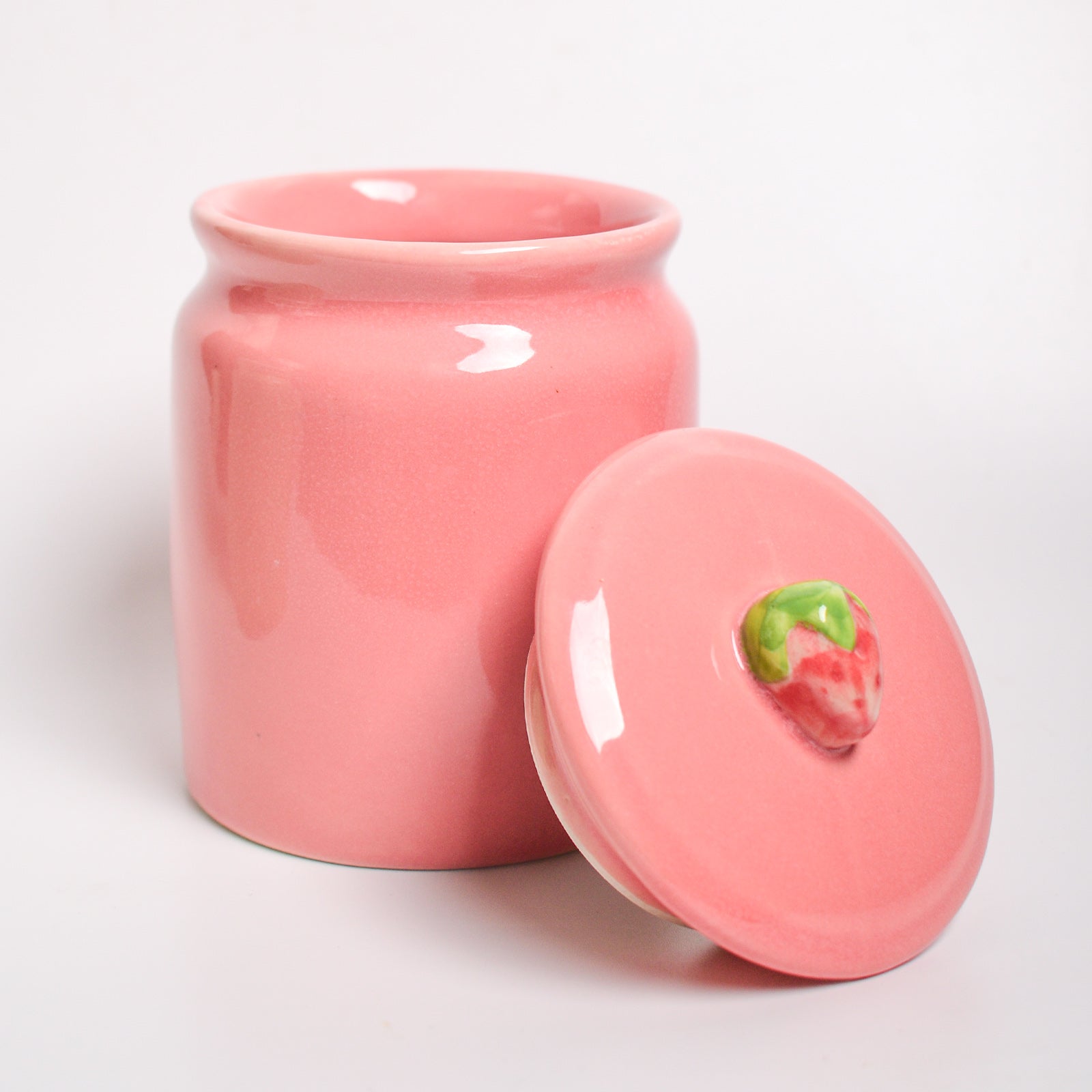 Ceramic Jar - Pink Strawberry