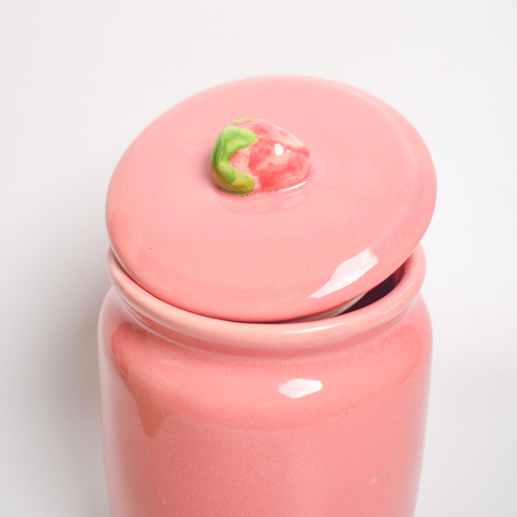Ceramic Jar - Pink Strawberry