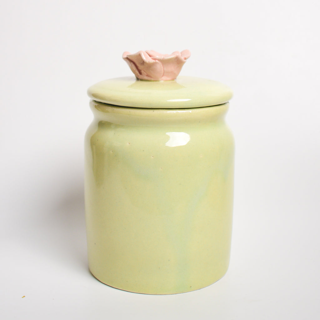 Ceramic Jar - Pink Flower