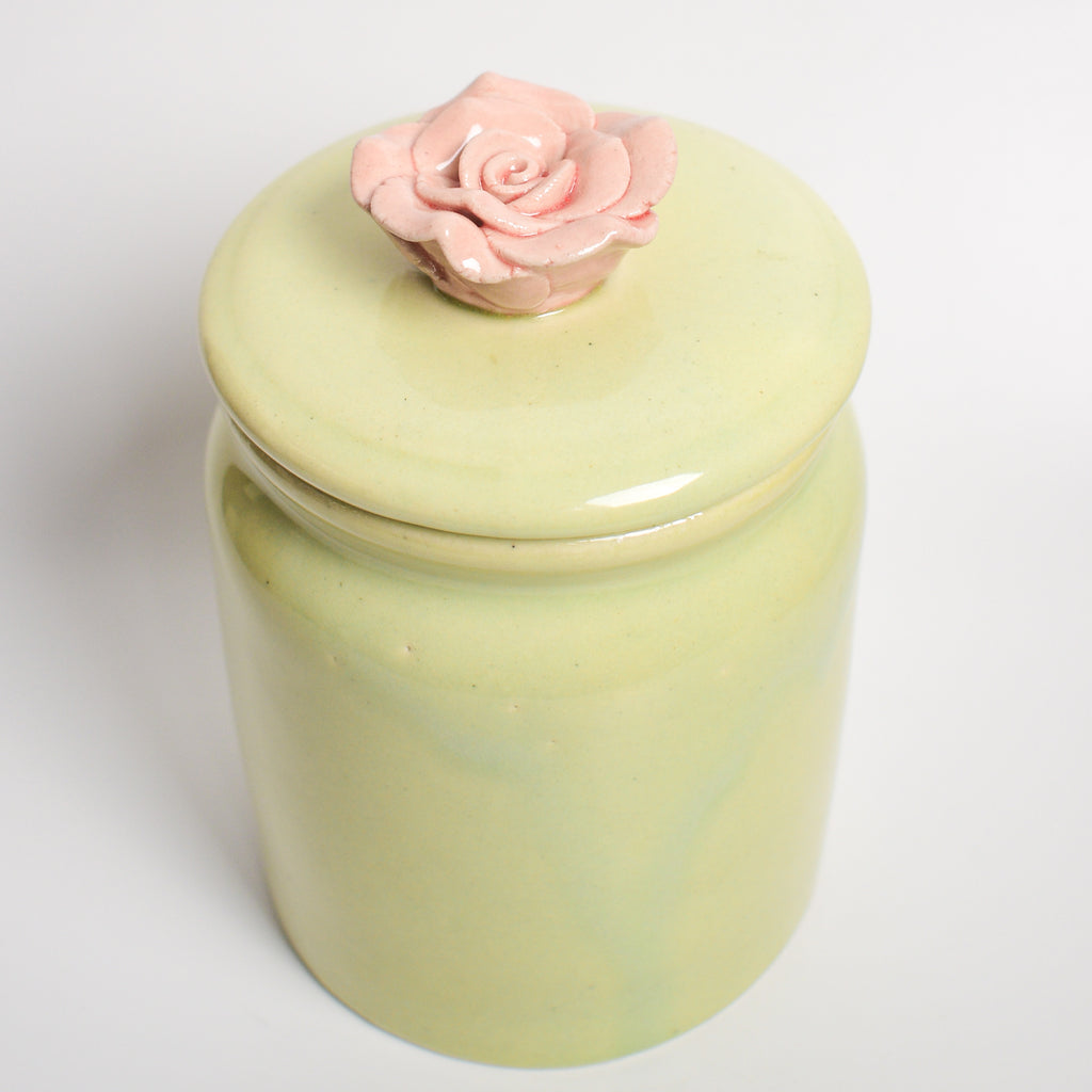 Ceramic Jar - Pink Flower