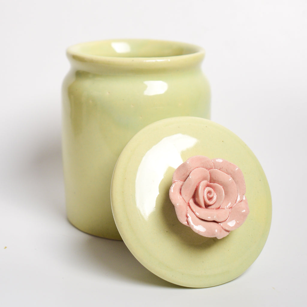 Ceramic Jar - Pink Flower