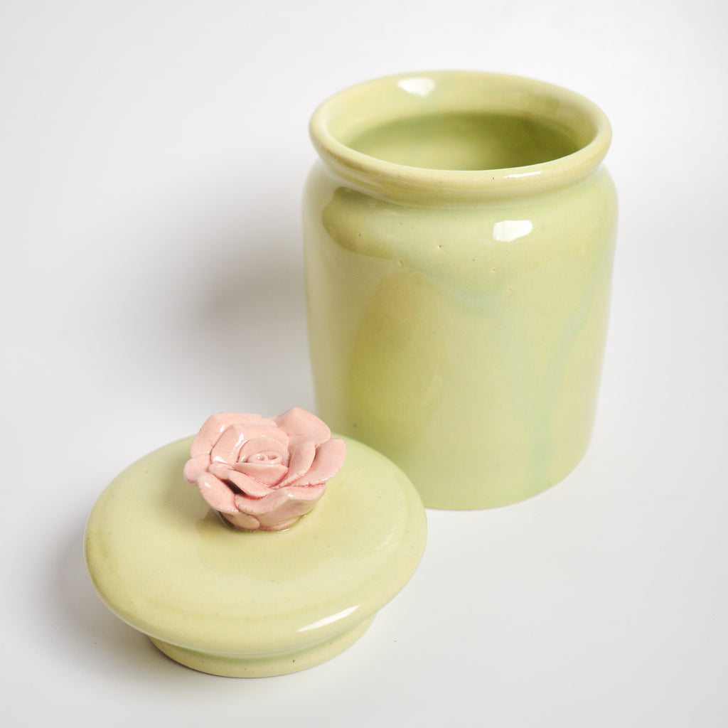 Ceramic Jar - Pink Flower