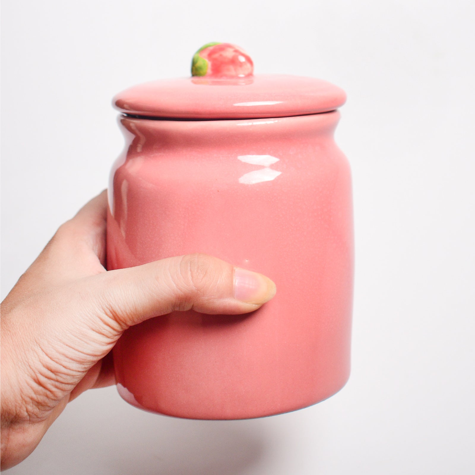 Ceramic Jar - Pink Strawberry