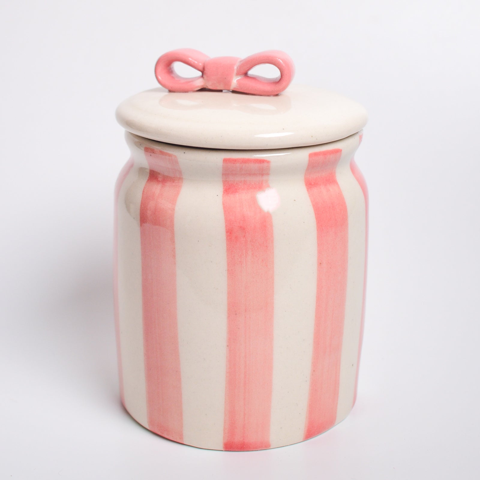 Ceramic Jar - Bow Stripe