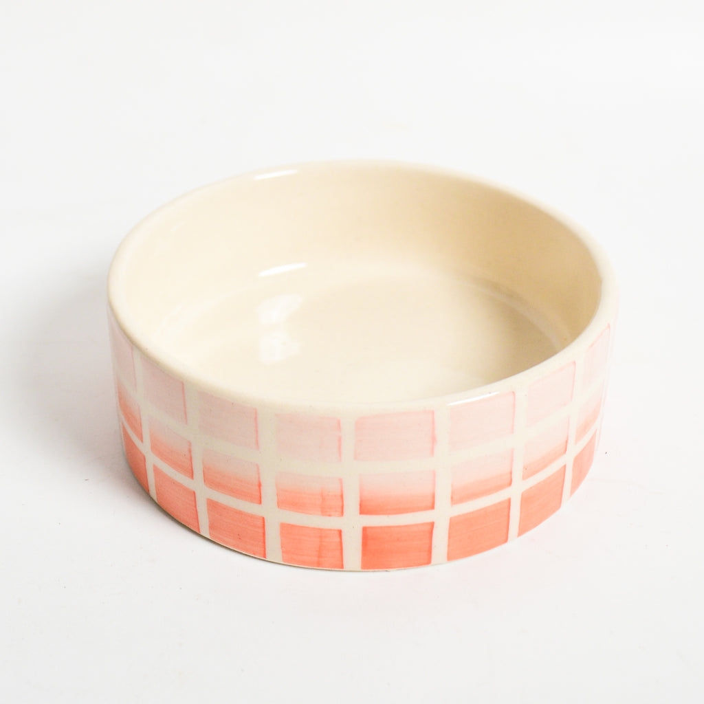 Ceramic Small Bowl - Checked Ombre