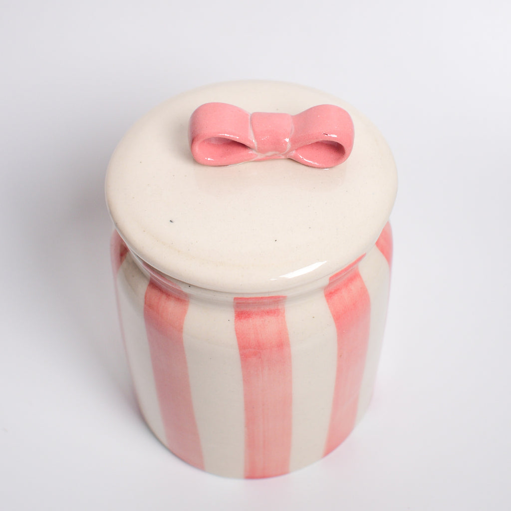 Ceramic Jar - Bow Stripe