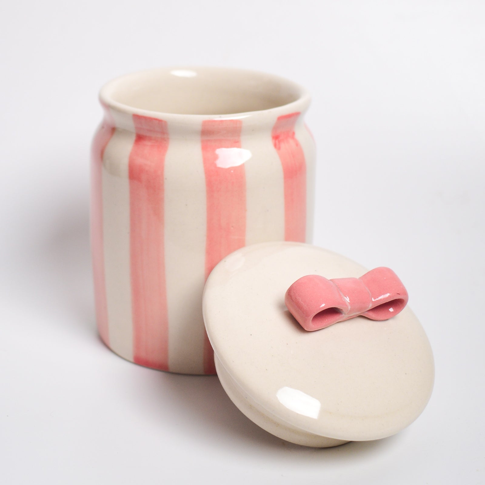 Ceramic Jar - Bow Stripe