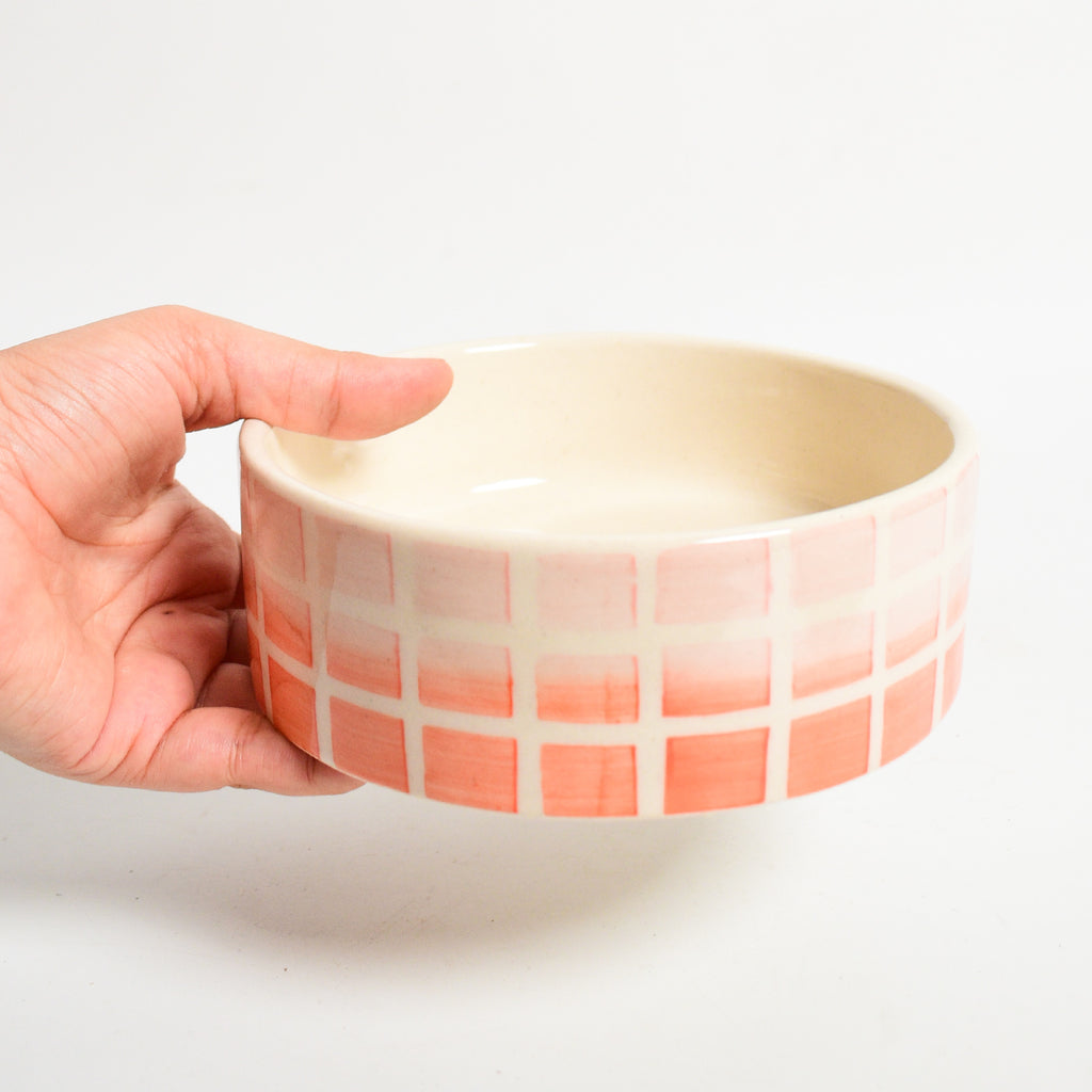 Ceramic Small Bowl - Checked Ombre