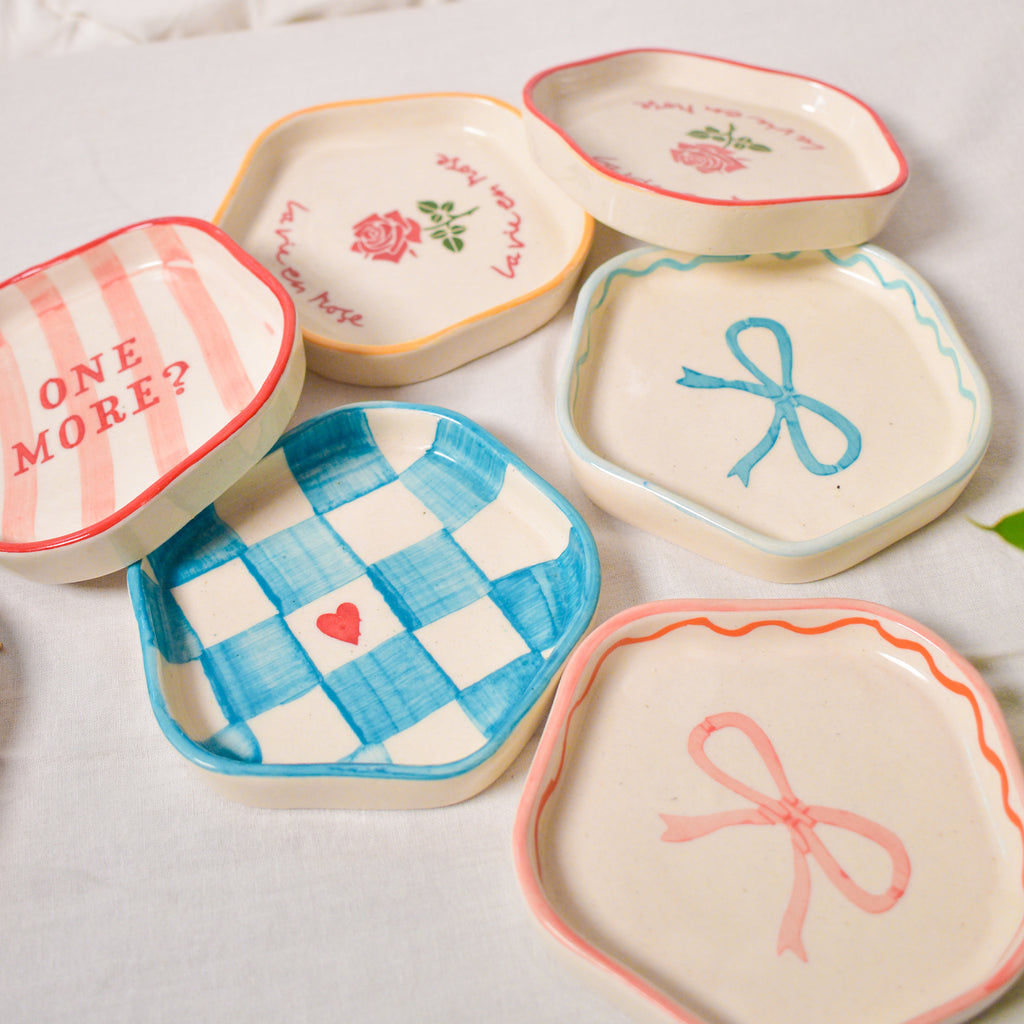 Ceramic Coaster/Trinket Tray - La Vie ( Yellow )