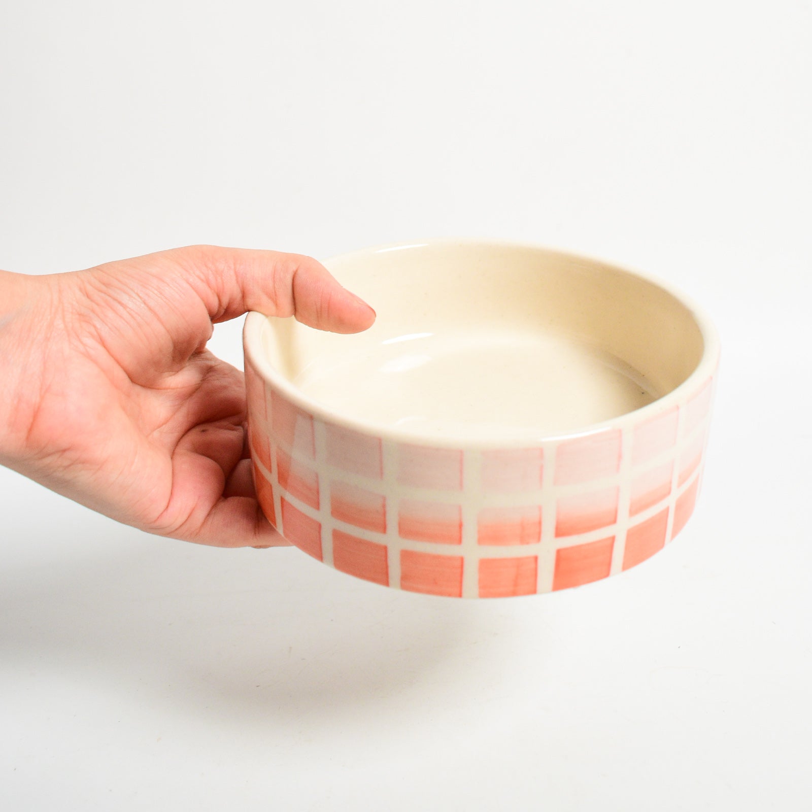 Ceramic Small Bowl - Checked Ombre