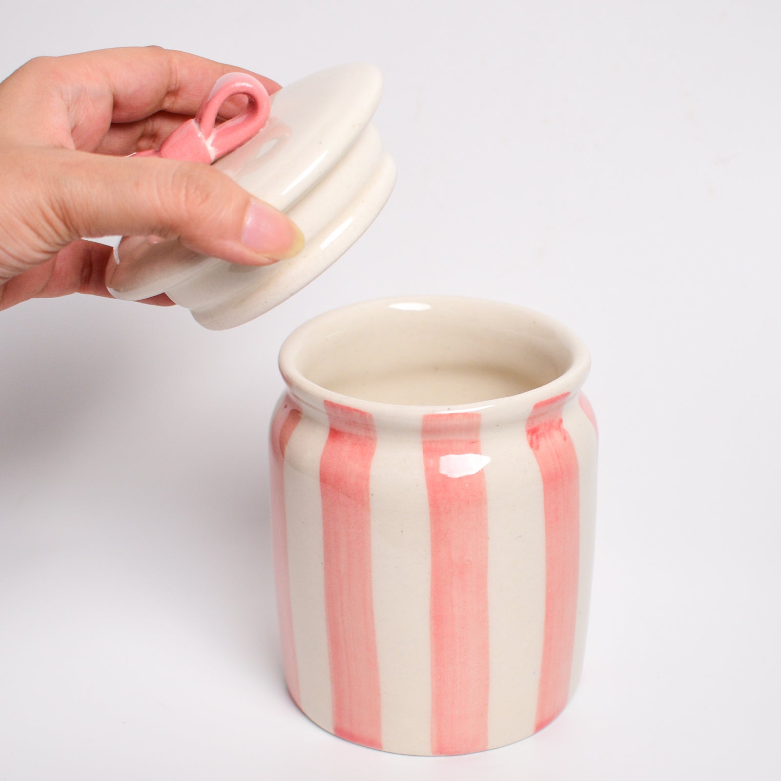Ceramic Jar - Bow Stripe