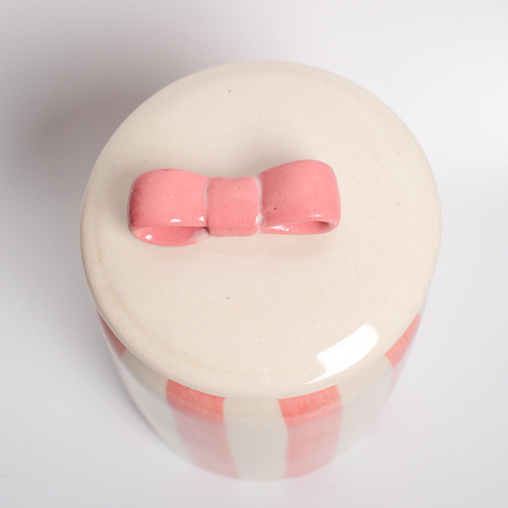 Ceramic Jar - Bow Stripe