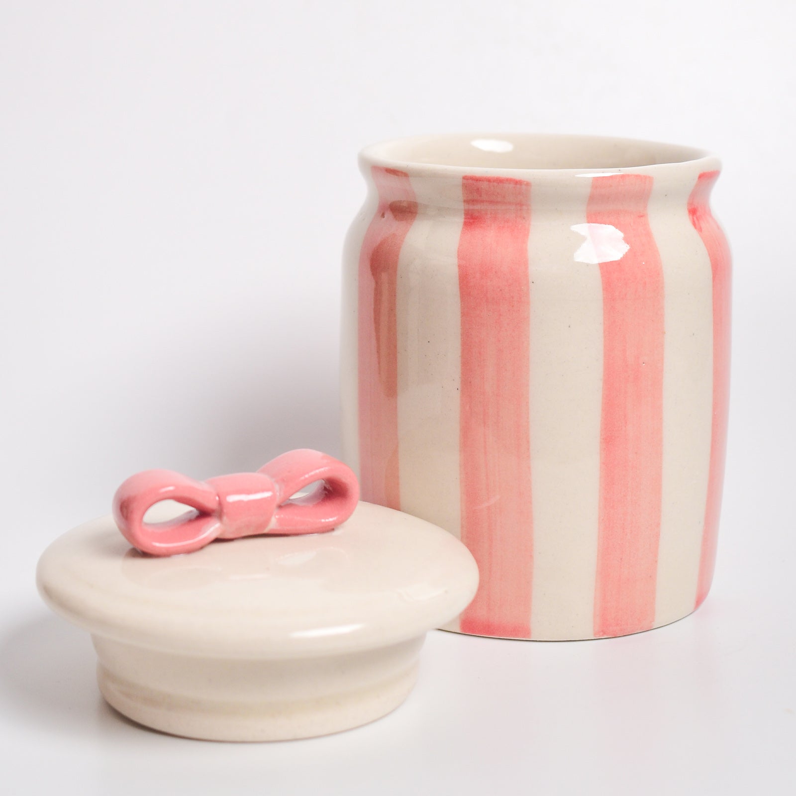 Ceramic Jar - Bow Stripe