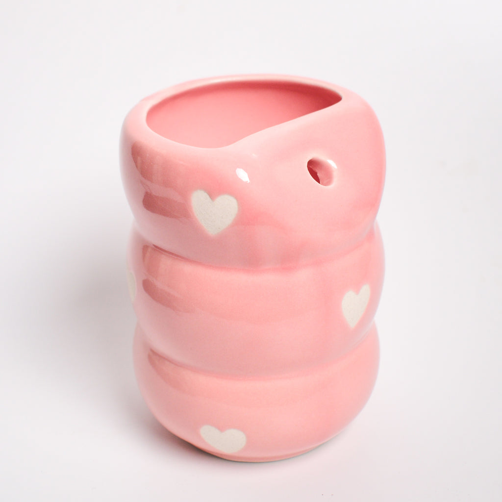 Sip Bubble Tumbler With Straw - Pink Heart