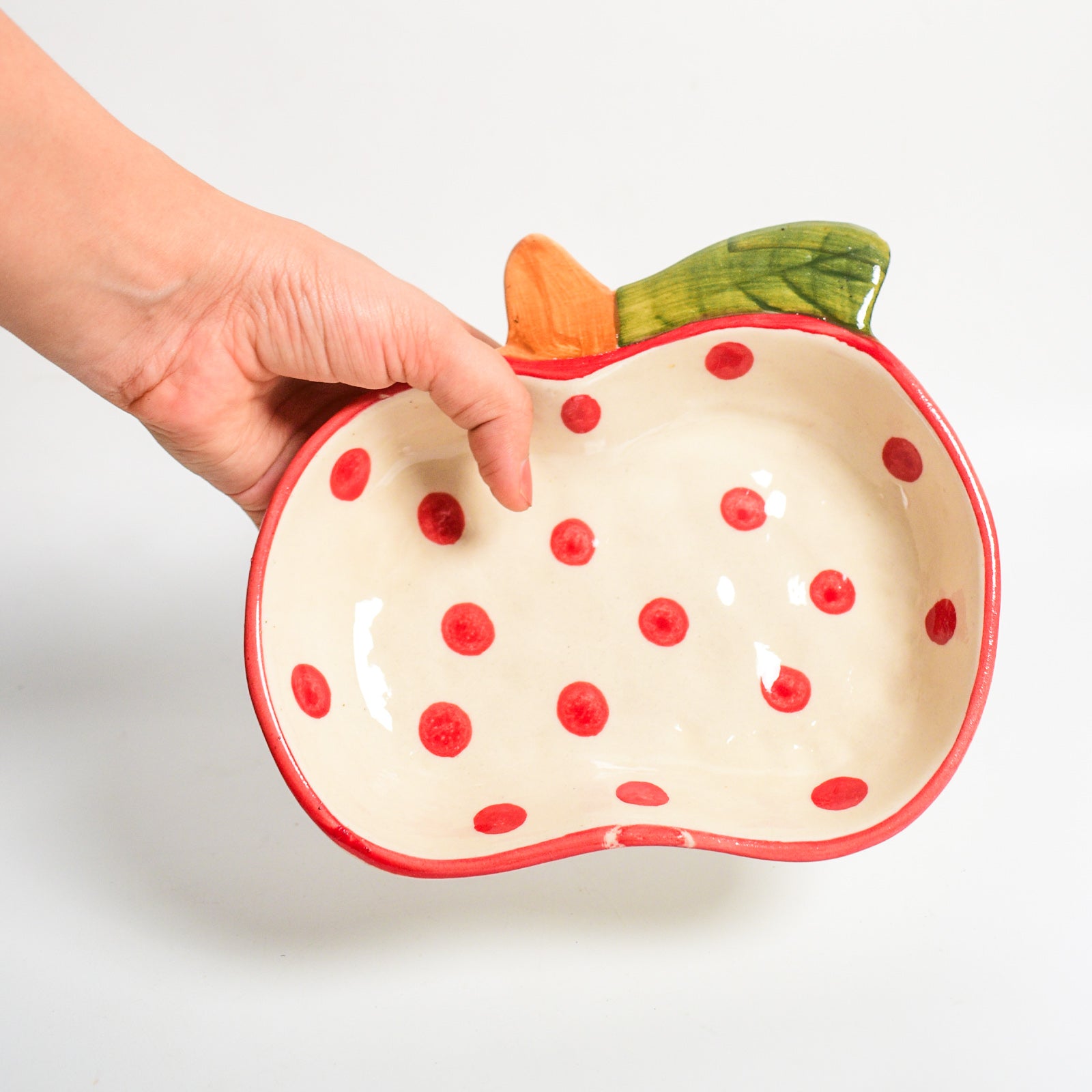 Unique Serving Bowl - Apple Polka