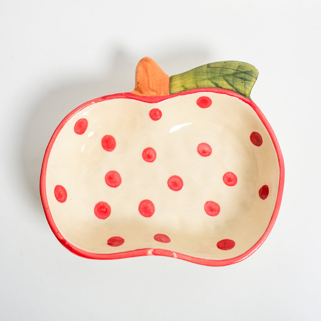 Unique Serving Bowl - Apple Polka