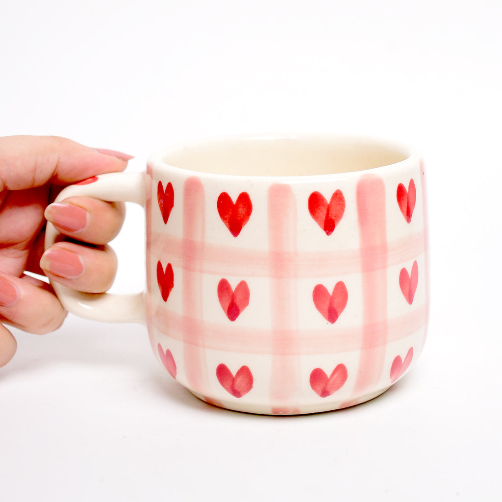 Ceramic cute mug - Heart Checks