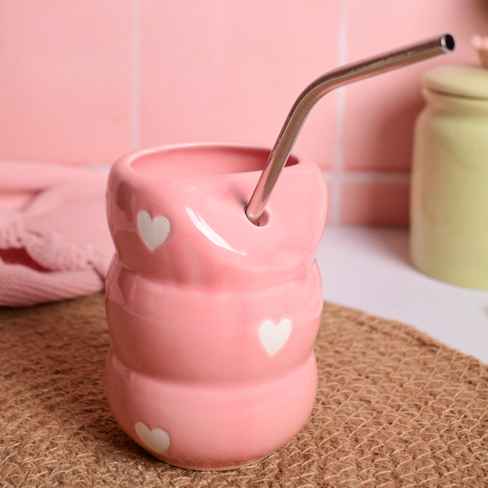 Sip Bubble Tumbler With Straw - Pink Heart