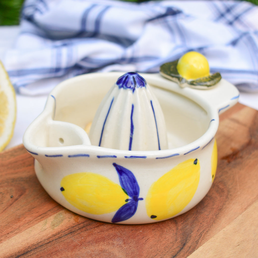 Ceramic Citrus Hand Juicer with Strainer – Lemon