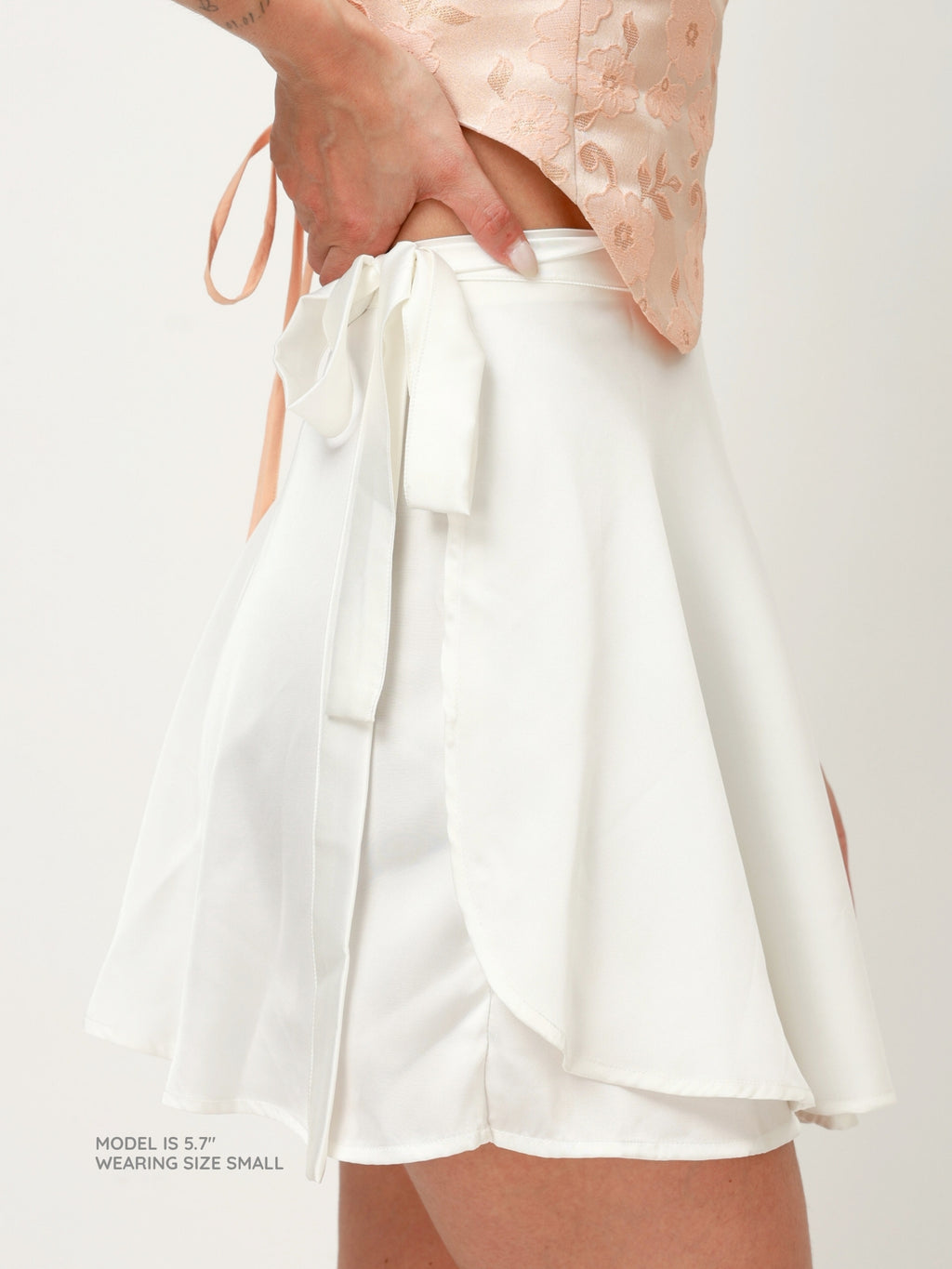 White Satin Wrap Skirt