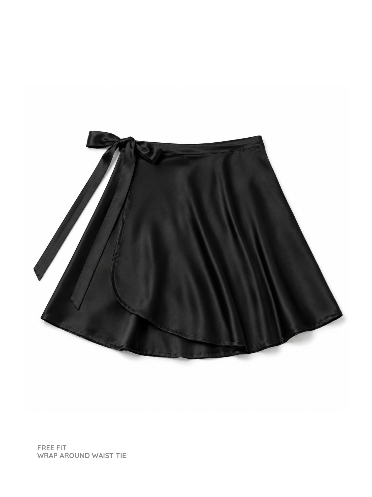 All-Black Satin Wrap Co-ord Set