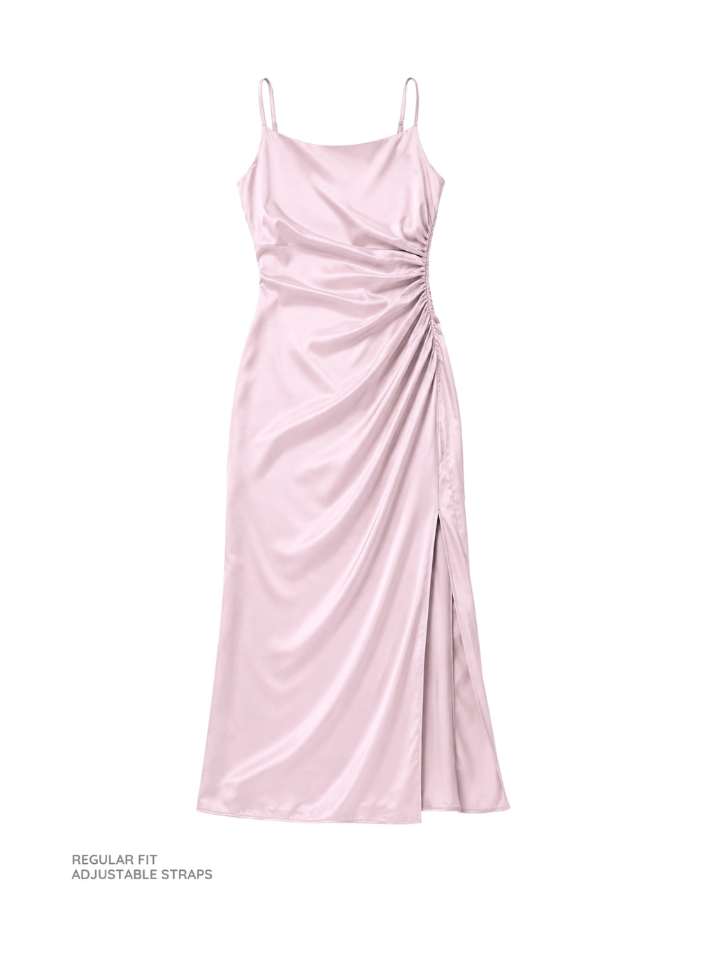 Ruched Lavender Satin Dress